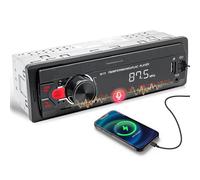 Hikity RDS Single Din Car Radio Bluetooth5.0 Hands-free, 12V Car Stereo with Voice Assistant, USB Charging, FM/AM, MP3 Player Supports 2 USB/AUX/TF