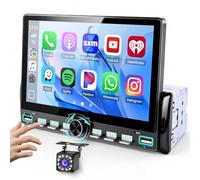 Hikity Single Din Car Stereo Wireless Carplay Android Auto Radio, 7 Inch Car Play Touch Screen with Bluetooth GPS Navigation Mirror Link Backup Camera FM SWC USB Physical Buttons