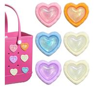 Hikkcos 6PCS Hearts Charms for Bogg Bag Accessories,Bogg Bag Clips Insert Beach Tote Bag Charms for Simply Southern Totes
