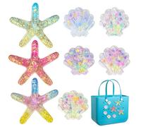 Hikkcos 8PCS Charms for Bogg Bag Accessories, Simple Modern Beach Bag Charms, Simply Southern Insert Decorative for Handbag Beach Tote Bag, Gift for Women & Girls & Ocean Party