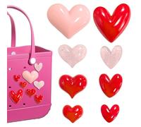 Hikkcos 8PCS Heart Charms, Resin, goldstone