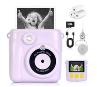 Hikkon Instant Print Camera for Kids - 2.4 Inch Kids Camera Instant Print With Print Paper & 32G Card- Kids Toys HD Digital Camera as Christams Birthday Gifts for Girls Boys Age 3-12 (Purple)