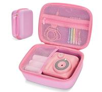 Hikkon Kids Camera Case Fit for Hangrui/Dylanto/GREENKINDER/GKTZ/Gofunly/HiMont Digital Camera Toy,Portable Instant Camera Storage Holder Organizer Bag (Case Only) - Pink