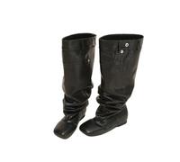 HIKKWXVN Square Toe Extra Wide Calf Knee Boots for Women, Flat Heel Mid-Calf Boots for Club Nights, Travel, Festival Outfits,Black,3 UK