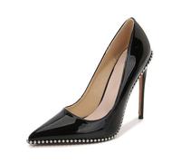 HIKKWXVN Women's High Heels, Pointed Toe Slip on Stilettos Party Wedding Pumps Basic Shoes, Sexy Model Dress Bridesmaid Shoes,Black,39