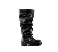 HIKKWXVN Women's Wide Shaft Knee-High Boots, Riding Boots for Fall/Winter, Comfortable & Versatile for Festival Outfits,Black,5 UK
