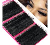 Hiklasy 12-22mm Lash Clusters 260D Full Volume Lashes Cluster Extensions | D+ Curve Thick And Dramatic 10% Light Weight 20% Soft Reusable Eyelash 288pcs DIY Salon Eyelashes Huge Plus Pack Affordable