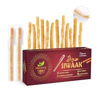 HikmaHerb Pack of 12 Miswak Sticks with Holder - Vacuum Sealed Natural Chewing Sticks for Teeth - Natural Flavored Toothbrush for Teeth Whitening, Oral Health, and Fresh Breath || Pack of 12