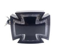Hikneccty For Yamaha Suzuki Kawasaki Choppers 1PC Black Universal Maltese Cross LED Motorcycle Rear Tail Light ATV Scooter Retro Running Lamp