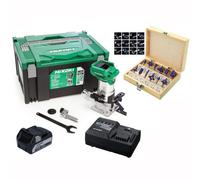 Hikoki 18V 1/4In Cordless Router Trimmer 1 X 5.0Ah Li-Ion + Bit Set M1808Dajpz