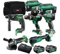 Hikoki 18V 5 Piece Combo Tool Kit with 2 x 5.0Ah Battery & Charger T4TKIT-27305