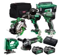 Hikoki 18V 5 Piece Power Tool Kit with 2 x 5.0Ah Battery & Charger T4TKIT-27306