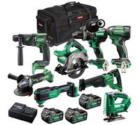 Hikoki 18V 8 Piece Power Tool Kit with 3 x 5.0Ah Battery & Charger T4TKIT-27298