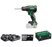 HIKOKI Akku Schlagbohrschrauber DV18DEW2Z, 13 mm Metall-Schnellspannbohrfutter (18V 2X 2.0 Ah Li-ion Akku, Max. Festdrehmom. hart: 70 Nm, Brushless, Zubehör: im HSCII Koffer)