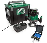 Hikoki Brushless 1/2" Router + Bit Set + 36V 18V Multi-Volt Battery M3612Dajpz