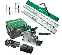 Hikoki Brushless Plunge 36V 165mm Cordless Track Saw X2 8Ah Case + Rail Kit