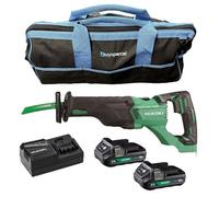 Hikoki Cr18Dblj4Z Brushless Recip Saw + X2 2Ah Battery + Charger + 21" Bag