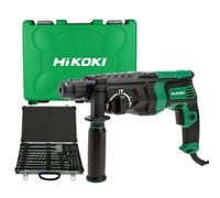 HiKOKI DH26PX2J1Z 3 Mode SDS Plus Rotary Hammer Drill 240V With 17 Piece Bit Set