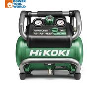 Hikoki 36V Multivolt Compressor for Jobsite Air Supply - Cordless Portable Unit for Nailers and Pneumatic Tools - Quiet Operation with Efficient Tank Recovery