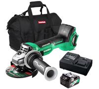 Hikoki G1812DAW4Z 18V Brushless Angle Grinder 1 x 5.0Ah Battery Charger & Bag