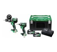 HiKOKI KC18DCJAZ Cordless brushless Combo kit (Combi Drill, Impact Driver, Charger, 2 x 18v 5.0Ah Batteries in a case)