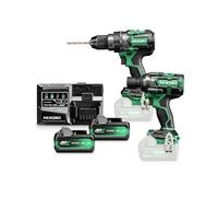 HiKOKI KC18DCJCZ 18V Combi Drill & Impact Wrench Twin Pack | Cordless Brushless 140Nm Combi Drill, 1/2'' 600Nm Impact Wrench, 2 x 18V 5.0Ah Batteries, Charger & Case