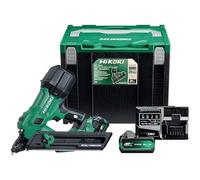 HiKOKI NR1838DKAJXZ 18V Brushless Metal Connector Nailer for Twisted Nails up to 38 mm with 2 x BSL36A18X 2.5/5.0Ah MV Batteries and Charger