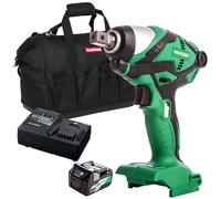 Hikoki WR18DSDLW4Z 18V 1/2" Impact Wrench 1 x 2.5Ah/5.0Ah Battery Charger & Bag