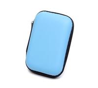 HIKOO DAILY 2PCS Portable Mini Earphone Bag Coin Purse Storage Box Carry Pouch Memory Card Case Cable Organizer Headphone Headset Accessories(Light Blue)