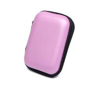 HIKOO DAILY 2PCS Portable Mini Earphone Bag Coin Purse Storage Box Carry Pouch Memory Card Case Cable Organizer Headphone Headset Accessories(Pink)