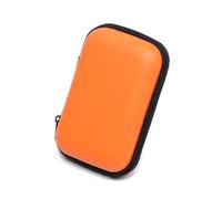 HIKOO DAILY 2PCS Portable Mini Earphone Bag Coin Purse Storage Box Carry Pouch Memory Card Case Cable Organizer Headphone Headset Accessories(Orange)