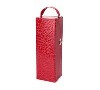 HIKOO DAILY Red Wine Box PU Leather Universal Single Wine Bottle Box Wine Carrying Holder Folding Bag Organizer Gifts Packaging(07)