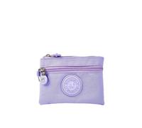HIKOO DAILY Small Solid Canvas Coin Bags for Kids with Card Holder Men Women Wallet Storage Bag Students Bus ID Credit Card Holder Purses(Purple-01,2PCS)