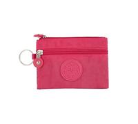 HIKOO DAILY Small Solid Canvas Coin Bags for Kids with Card Holder Men Women Wallet Storage Bag Students Bus ID Credit Card Holder Purses(Rose,2PCS)