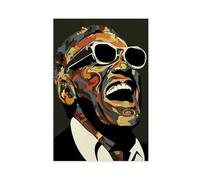 HIKPYY Ray Charles Music Poster Canvas Poster Bedroom Decor Landscape Office Room Decor Gift 08x12inch(20x30cm)