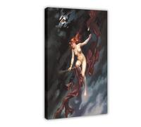 HIKPYY The Witches Sabbath by Luis Ricardo Falero Canvas Poster Bedroom Decor Landscape Office Room Decor Gift 16x24inch(40x60cm)