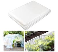 Hikrxya 2 X 10M Thick Clear Heavy Duty Polythene Sheeting, Plastic Dust Waterproof Sheets, Garden Grow Polythene Cover Sheets, for Gardening Insulation Building Rubble Protection (125Mu /500G)