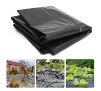 Hikrxya 2 X 3M Thick Black Heavy Duty Polythene Sheeting, Plastic Dust Waterproof Sheets, Garden Grow Polythene Cover Sheets, for Gardening Insulation Building Rubble Protection (125Mu /500G)