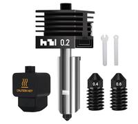 HIKUDIY 0.2mm Hardened Steel Hotend for Bambu Lab H2D, Extruder Print Head with extra 0.4mm 0.6mm Nozzle Replacement Removable Nozzle Quick Swap Hot End Design for Bambulab H2D 3D Printer