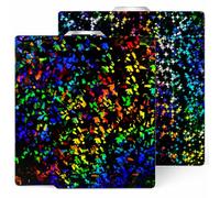 HIKUDIY 257x257mm PEF+PEY Build Plate for Bambu Lab A1/X1C/X1/X1E/P1P/P1S/P2S/X2D, Rainbow Confetti PEF+Galaxy PEY Spring Steel Plate Print Bed for Bambu Labs 3D Printer