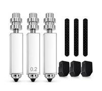 HIKUDIY 3-Pack Hardened Steel Nozzles 0.2mm for Anycubic Kobra X, Quick Swap Integrated Hotend Throat Tube, High Speed Nozzle Kit with 3PCS Silicone Socks & 3PCS Nozzle Cleaning Brushes