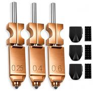 HIKUDIY 3CS Upgraded 0.25/0.4/0.6mm Integrated Nozzle Kit for Flashforge Adventurer 5X, Quick-Release Hotend Heating Block with 3 Cleaning Brushes & 3 Silicone Socks