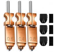 HIKUDIY 3CS Upgraded 0.4/0.6/0.8mm Integrated Nozzle Kit for Flashforge Adventurer 5X, Quick-Release Hotend Heating Block with 3 Cleaning Brushes & 3 Silicone Socks