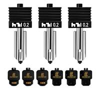 HIKUDIY 3PCS 0.2mm Hotend Compatible with Bambu Lab X2D/P2S/H2S/H2D/A1/A1 Mini - Quick Swap Extruder Print Head with 3 Silicone Cover Socks