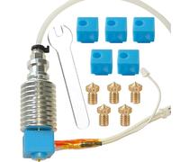 HIKUDIY Extruder Hotend Kit for Anycubic Mega S, 3D Printer Parts Print Head Kit with 5 Pieces Silicone Socks and 5 Pieces 0.4 mm Brass Nozzles for Anycubic I3 Mega, I3 Mega X, Mega S, Mega Pro 3D