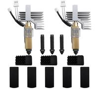 HIKUDIY Upgrade 0.2mm+0.4mm Ceramic Hardened Steel Hotend Kit for Elegoo Centauri Carbon/Centauri, 2-Pack Print Head Hot End with 3pcs Nozzles (0.2/0.4/0.6mm), Silicone Socks & Nozzle Cleaning Brushes