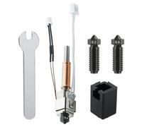 HIKUDIY Upgrade Ceramic Hotend for Kobra 3 V2/Kobra 3 Combo, 24W 60W Extruder Print Head Kit with Heater Block Heating Cartridge Thermistor Hardened Steel Nozzle for Anycubic Kobra 3 3D Printer