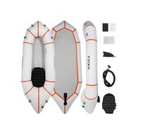 HIKULA Lightweight Packraft TPU - Inflatable Kayak for Adults & Kids, Durable, Compact, Rapid Inflate, for Flat Water Rafting, Bicycle Drifting, Litewater Dinghy, White