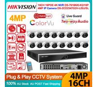 Hikvision 12MP 16CH 4MP Hybrid Light IP Camera CCTV System 2-Way Audio Alarm Kit