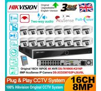 Hikvision 12MP 16CH 8MP 180° Panoramic ColorVu System Acusense Camera 2Way Audio